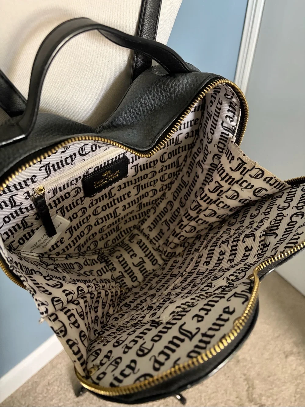 Juicy Couture Black Heart Shaped Backpack